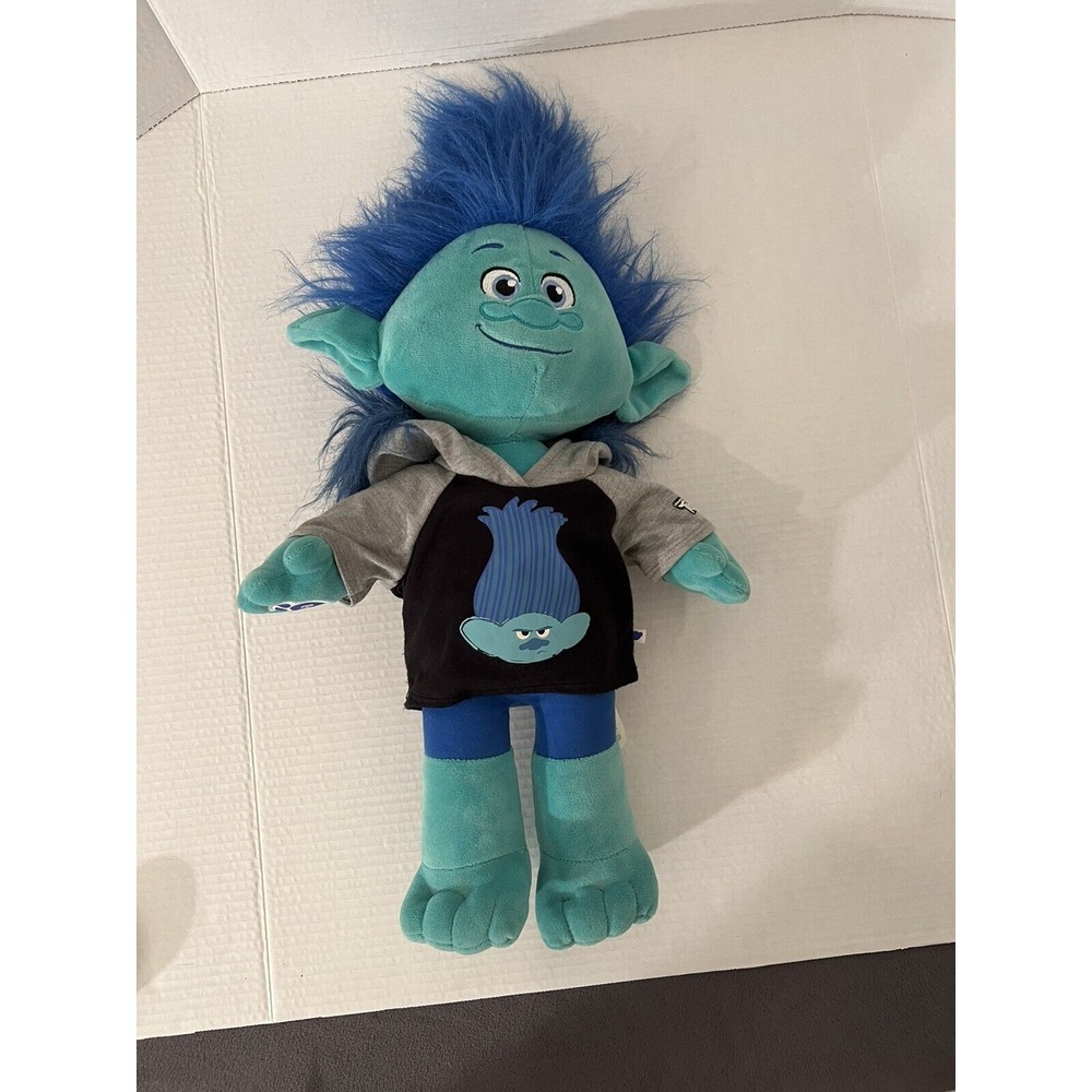Build A Bear Trolls Dreamworks Happy Branch Blue Haired Troll 22"w/ Trolls Shirt